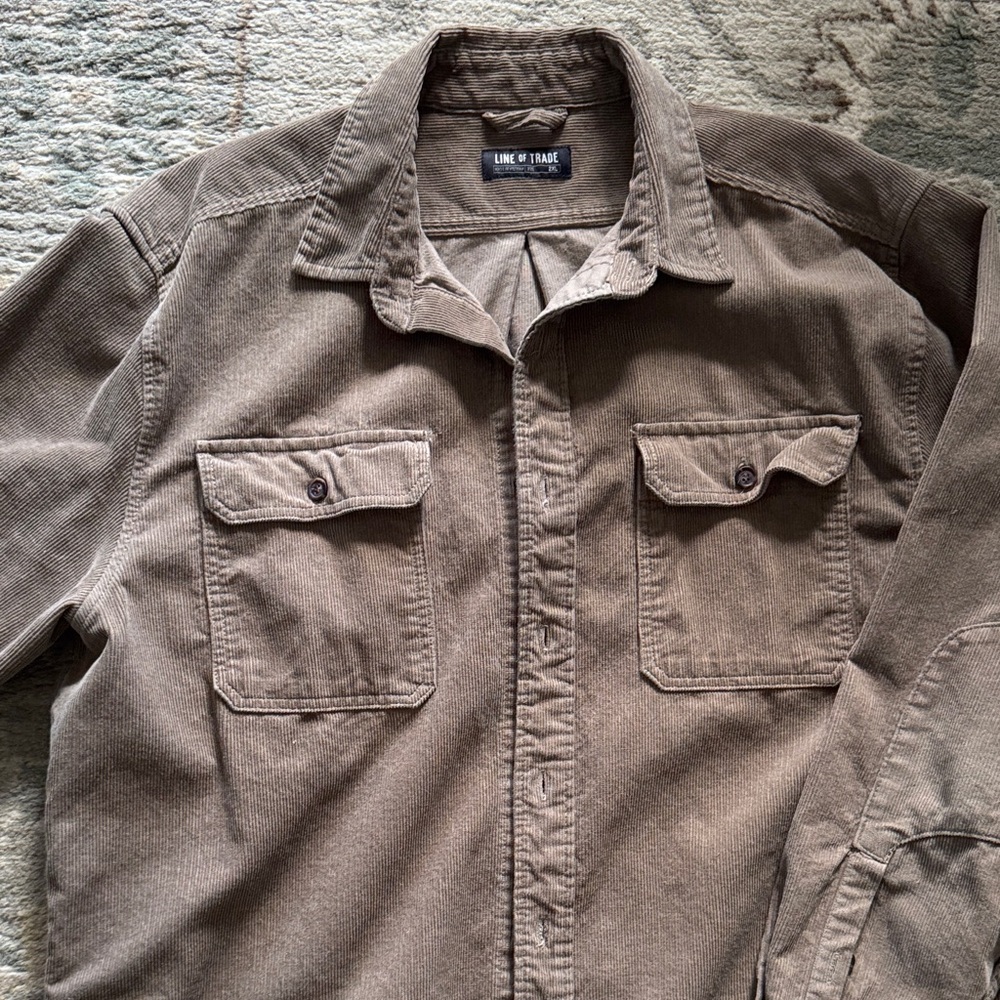 Line of Trade Men's Tan Corduroy Long-Sleeve Shirt